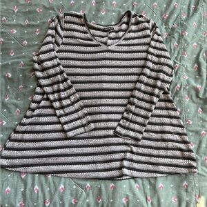 Women’s Lane Bryant Black and Gray Long Sleeve Top Size 18/20